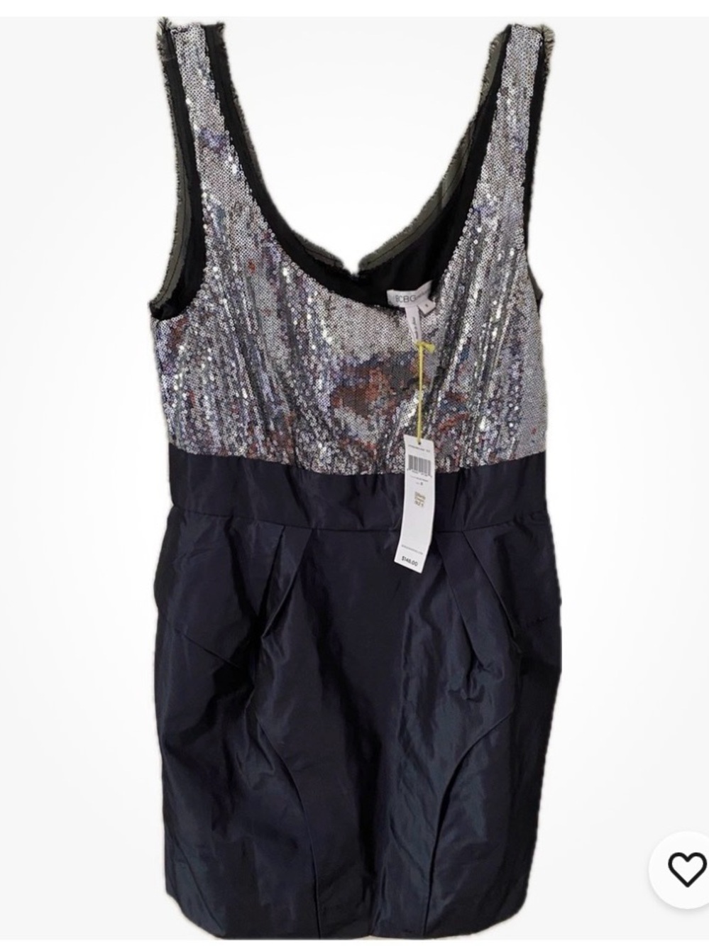 BCBGeneration Frost Sequin Cocktail Dress with pockets NWT